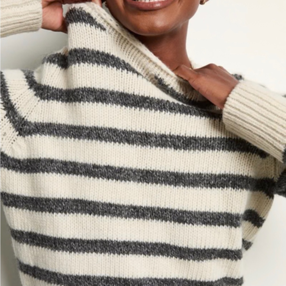 Alex Mill Raya Black Cream Striped Rollneck Sweater XS - Picture 2 of 6